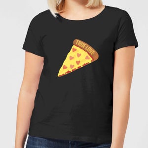True Love Pizza Women's T-Shirt - Black