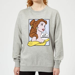 Disney Beauty And The Beast Princess Pop Art Belle Women's Sweatshirt - Grey