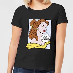 Disney Beauty And The Beast Princess Pop Art Belle Women's T-Shirt - Black