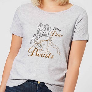 Camiseta Disney La Bella y la Bestia Bella I Only Date Beasts - Mujer - Gris
