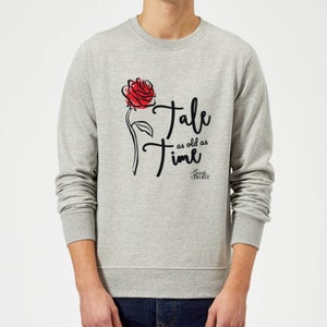 Disney Beauty And The Beast Tale As Old As Time Rose Sweatshirt - Grey