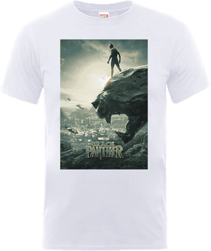 T-Shirt Homme Affiche Black Panther - Blanc