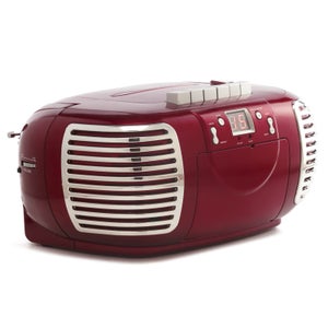 GPO Retro PCD299 3-in-1 Portable CD, Radio and Cassette Player - Red
