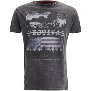 Brave Soul Men's Gig T-Shirt - Dark Charcoal Wash