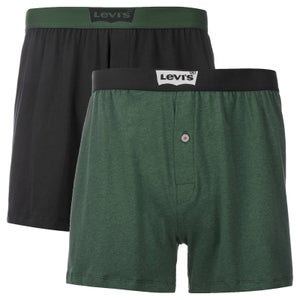 Levi's Men's Long Jersey 2 Pack Boxers - Dark Green