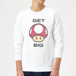 Nintendo Super Mario Get Big Mushroom Sweatshirt - White