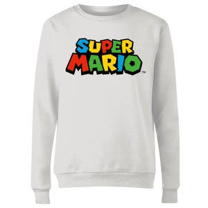 Nintendo Super Mario Colour Logo Damen Pullover - Weiß