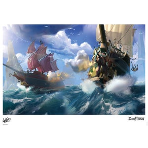Sea Of Thieves - Broadsides at noon Limited Edition Art Print Measures 41.91 x 29.72cm