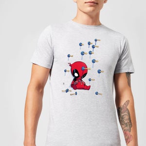 Marvel Deadpool Cartoon Knockout T-Shirt - Grey