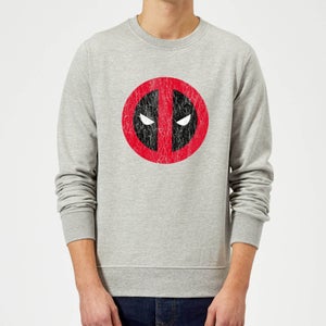 Marvel Deadpool Deadpool Cracked Logo Sweatshirt - Grey
