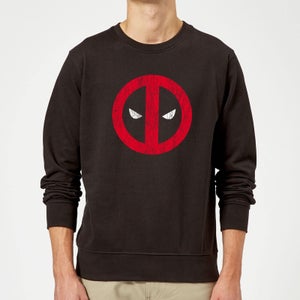 Marvel Deadpool Deadpool Cracked Logo Sweatshirt - Black