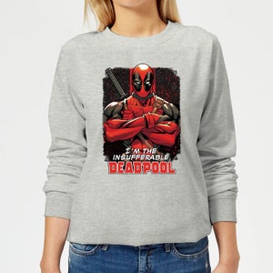Marvel Deadpool Crossed Arms Women's Sweatshirt - Grey