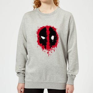 Marvel Deadpool Splat Face Women's Sweatshirt - Grey