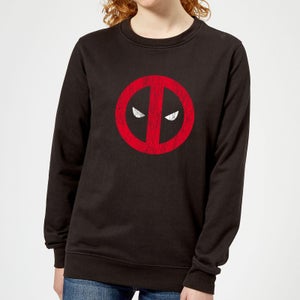 Marvel Deadpool Cracked Logo Women's Sweatshirt - Black