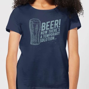 Beershield Beer Temporary Solution Women's T-Shirt - Navy