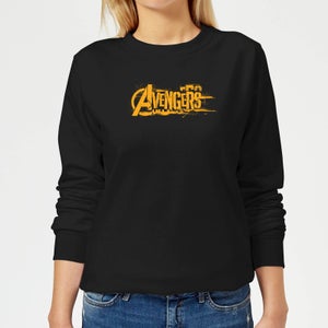 Marvel Avengers Infinity War Orange Logo Women's Sweatshirt - Black