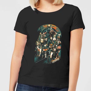Camiseta Marvel Vengadores: Infinity War Equipo - Mujer - Negro