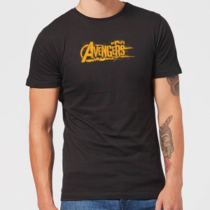T-Shirt Marvel Avengers Infinity War Orange Logo - Nero