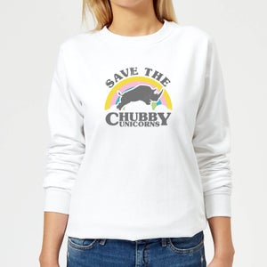 Save The Chubby Unicorns Women's Sweatshirt - White