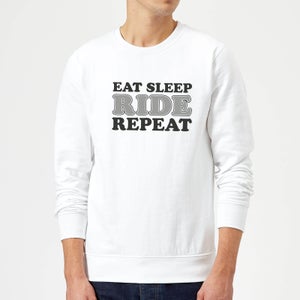 Eat Sleep Ride Repeat Sweatshirt - White