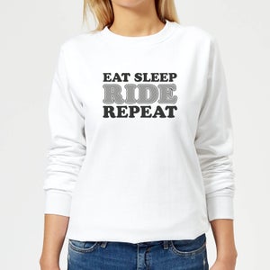 Eat Sleep Ride Repeat Women's Sweatshirt - White