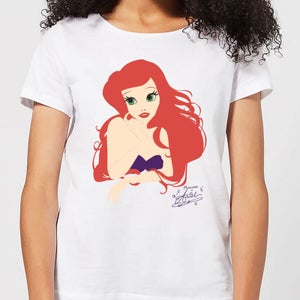 Disney De Kleine Zeemeermin Ariel Kleuren Silhouet Dames T-shirt - Wit
