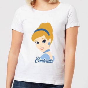 Disney Assepoester Kleuren Silhouet Dames T-shirt - Wit