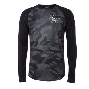 Beck & Hersey Men's Rib Panel Camo Long Sleeve T-Shirt - Khaki