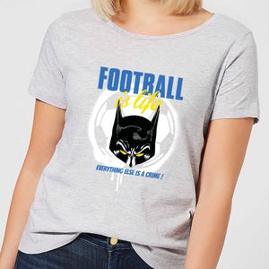 DC Comics Batman Football Is Life Women's T-Shirt in Grey