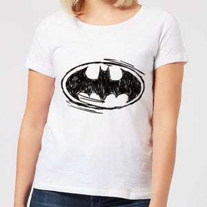 Camiseta DC Comics Batman Logo Sketch - Mujer - Blanco