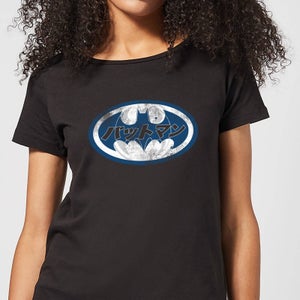 Camiseta DC Comics Batman Logo Japonés - Mujer - Negro