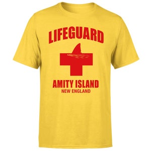 T-Shirt Homme Les Dents de la mer - Garde-Côte Amity Island - Jaune