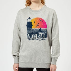 Jaws Welcome To Amity Island Women's Sweatshirt - Grey
