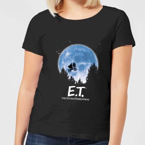E.T. Maan Silhouet Dames T-shirt - Zwart