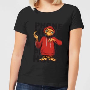 T-Shirt Femme E.T. l'extra-terrestre - Téléphone Maison Effet - Noir