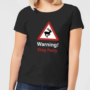 Warning Stag Party Women's T-Shirt - Black