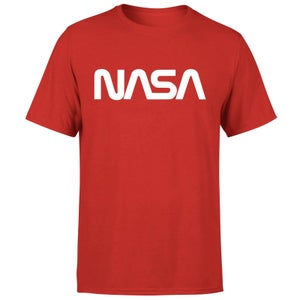 NASA Worm White Logotype T-Shirt - Red