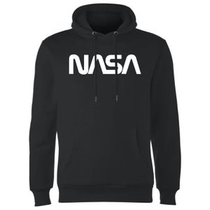 NASA Worm Weiß Logotype Hoodie - Schwarz