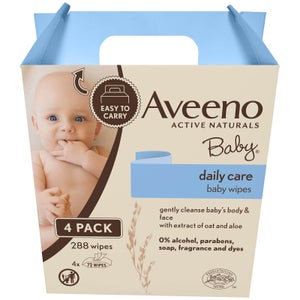 Aveeno Baby Daily Care Baby Wipes 4 Pack (288 Wipes)