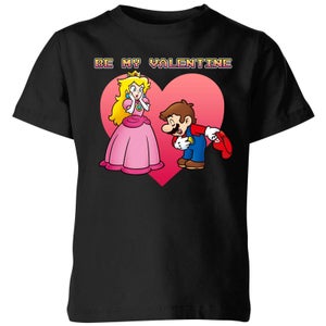 Nintendo Be My Valentine Kinder T-Shirt - Schwarz