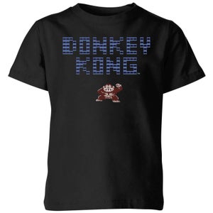 T-Shirt Nintendo Donkey Kong Retro Logo - Nero - Bambini