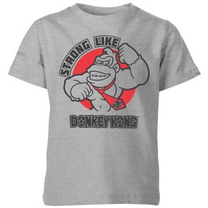 Nintendo Strong Like Donkey Kong Kinder T-shirt - Grijs