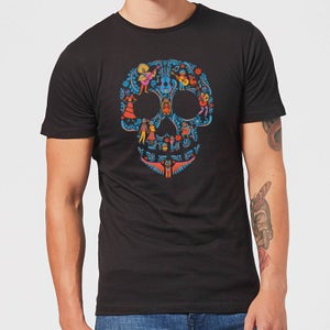 Coco Skull Pattern Men's T-Shirt - Black