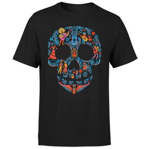 Coco Skull Pattern Männer T-Shirt - Schwarz