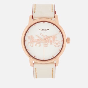 Coach Women's Grand Leather Strap Watch - Rou Chalk