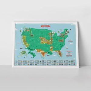 USA Landmarks Scratch Map