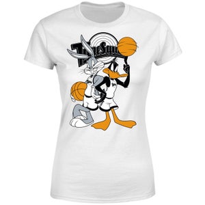 Camiseta Space Jam Bugs Bunny y Pato Lucas - Mujer - Blanco