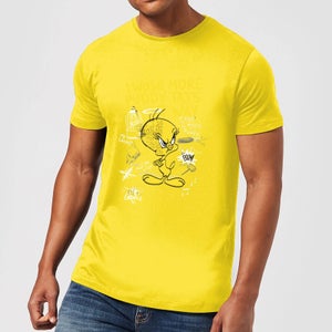 Looney Tunes Tweety Pie More Puddy Tats Men's T-Shirt - Yellow