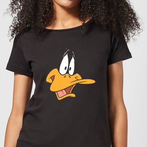 Looney Tunes Daffy Duck Gesicht Damen T-Shirt - Schwarz