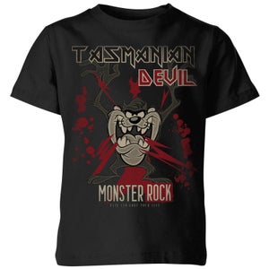 Looney Tunes Tasmanian Devil Monster Rock Kinder T-shirt - Zwart